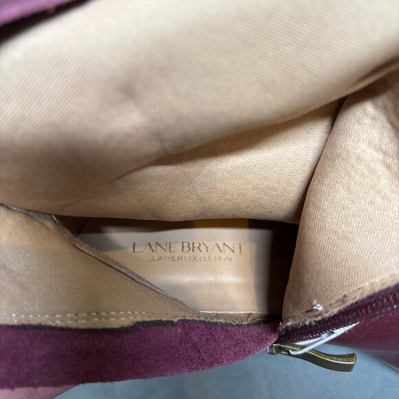 Lane Bryant Burgundy Leather  collection luciana Tall Platform Boots – 8W - Picture 15 of 15